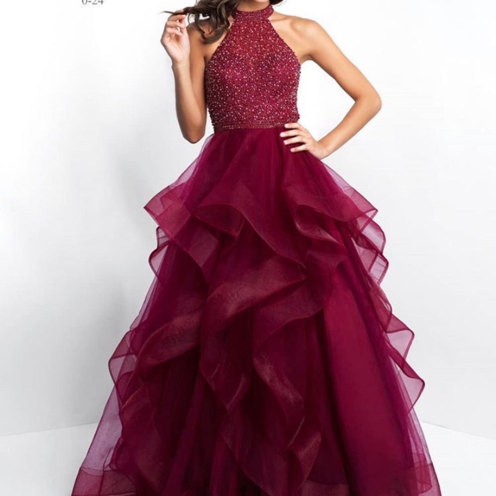Prom Wedding Henna Dress Gown Red Wine